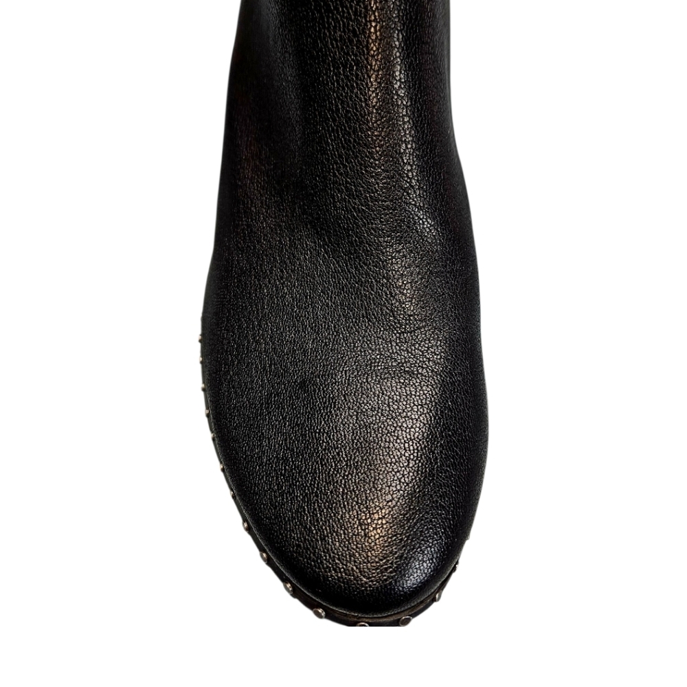 LUCKY BRAND Black Leather Studded Clog Bootie Size 8.5 M - Picture 10 of 16
